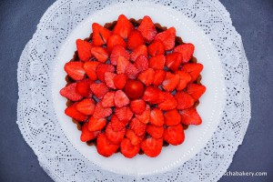 Strawberry & Dark Chocolate Tarte | schabakery.com