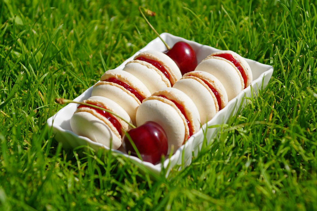 Gewurztraminer Cherry Macarons | schabakery.com